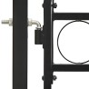 Portillon double porte avec dessus arqué Acier 400x150 cm Noir 