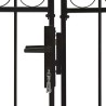 Portillon double porte avec dessus arqué Acier 400x150 cm Noir 