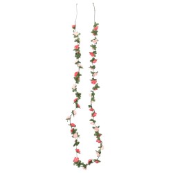 Guirlandes de fleurs de Noël 6 pcs rose 250 cm 