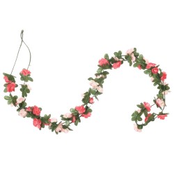 Guirlandes de fleurs de Noël 6 pcs rose 250 cm 
