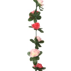Guirlandes de fleurs de Noël 6 pcs rose 250 cm 