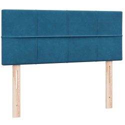 Sommier à lattes de lit et matelas bleu foncé 120x210cm velours 