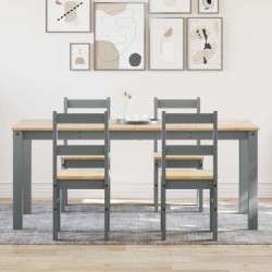 Ensemble à manger Panama 5 pcs gris bois de pin massif 