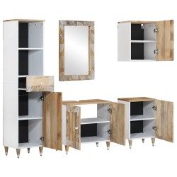 Ensemble de meubles de salle de bain 5 pcs bois manguier massif 