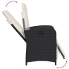 Ensemble de bistro 3 pcs avec coussins noir résine tressée 