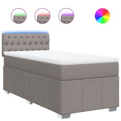 Sommier à lattes de lit avec matelas Taupe 90x190 cm Tissu 