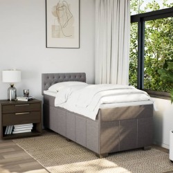 Sommier à lattes de lit avec matelas Taupe 90x190 cm Tissu 