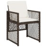 Ensemble à manger de jardin et coussins 7 pcs marron rotin 