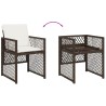 Ensemble à manger de jardin et coussins 7 pcs marron rotin 