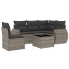 Salon de jardin 6 pcs avec coussins gris résine tressée 