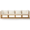 Canapé de jardin à 4 places avec coussin Crème Bois d'acacia 