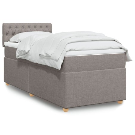 Sommier à lattes de lit avec matelas Taupe 80x200 cm Tissu 