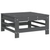 Salon de jardin 6 pcs Gris Bois de pin massif 