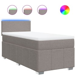 Sommier à lattes de lit avec matelas Taupe 90x190 cm Tissu 