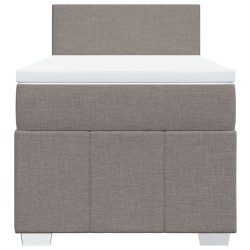 Sommier à lattes de lit avec matelas Taupe 90x190 cm Tissu 