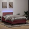 Sommier à lattes de lit avec matelas rose 120x220 cm velours 
