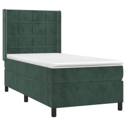 Sommier à lattes de lit et matelas Vert foncé 80x200 cm Velours 