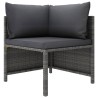 Salon de jardin 6 pcs avec coussins Résine tressée Gris 