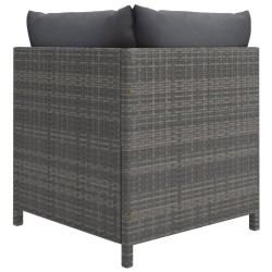 Salon de jardin 6 pcs avec coussins Résine tressée Gris 