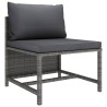 Salon de jardin 6 pcs avec coussins Résine tressée Gris 