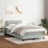 Sommier à lattes de lit et matelas gris clair 120x210cm velours 