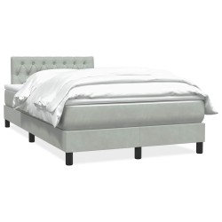 Sommier à lattes de lit et matelas gris clair 120x210cm velours 