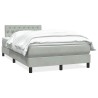 Sommier à lattes de lit et matelas gris clair 120x210cm velours 