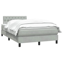 Sommier à lattes de lit et matelas gris clair 120x210cm velours 