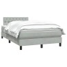 Sommier à lattes de lit et matelas gris clair 120x210cm velours 