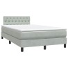 Sommier à lattes de lit et matelas gris clair 120x210cm velours 