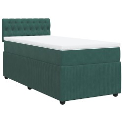 Sommier à lattes de lit avec matelas Vert foncé 90x200 cm 