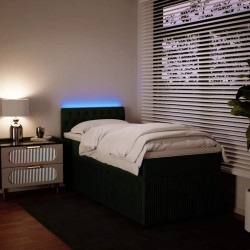 Sommier à lattes de lit avec matelas Vert foncé 90x200 cm 