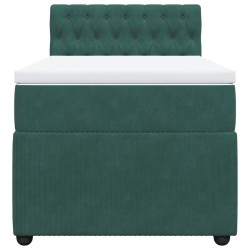 Sommier à lattes de lit avec matelas Vert foncé 90x200 cm 
