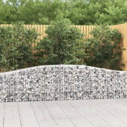 Paniers à gabions arqués 4 pcs 400x30x60/80 cm Fer galvanisé 