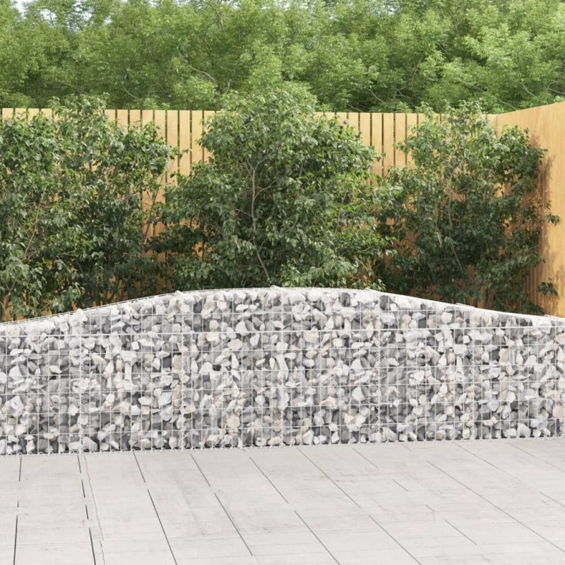 Paniers à gabions arqués 4 pcs 400x30x60/80 cm Fer galvanisé 