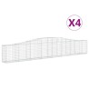 Paniers à gabions arqués 4 pcs 400x30x60/80 cm Fer galvanisé 