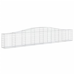 Paniers à gabions arqués 4 pcs 400x30x60/80 cm Fer galvanisé 