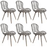 Chaises à manger lot de 6 marron rotin naturel 