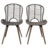 Chaises à manger lot de 6 marron rotin naturel 