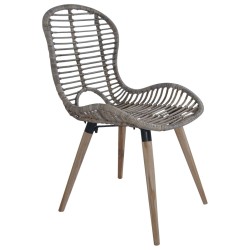 Chaises à manger lot de 6 marron rotin naturel 
