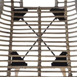 Chaises à manger lot de 6 marron rotin naturel 