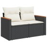 Salon de jardin 8 pcs avec coussins noir résine tressée 