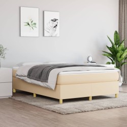 Sommier à lattes de lit avec matelas Crème 140x190 cm Tissu 