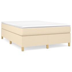 Sommier à lattes de lit avec matelas Crème 140x190 cm Tissu 
