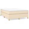 Sommier à lattes de lit avec matelas Crème 140x190 cm Tissu 