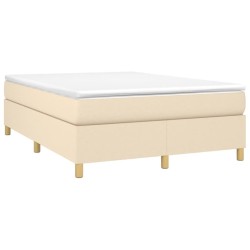 Sommier à lattes de lit avec matelas Crème 140x190 cm Tissu 