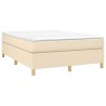 Sommier à lattes de lit avec matelas Crème 140x190 cm Tissu 