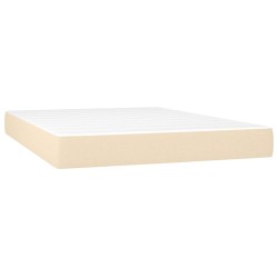 Sommier à lattes de lit avec matelas Crème 140x190 cm Tissu 