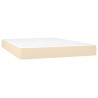 Sommier à lattes de lit avec matelas Crème 140x190 cm Tissu 