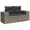 Salon de jardin 6 pcs avec coussins gris résine tressée 